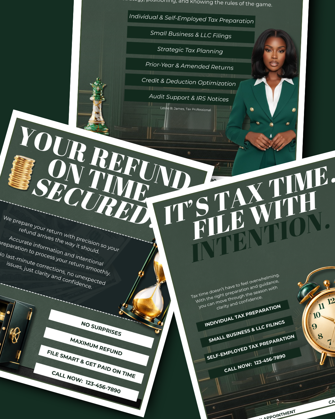 Tax Prep Flyer Bundle | Canva Editable Templates, Tax Season Marketing (Digital Download)