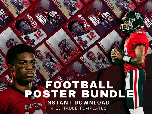 Football Poster Canva Template Bundle | 4 Editable Designs + Website-Exclusive AI Prompt