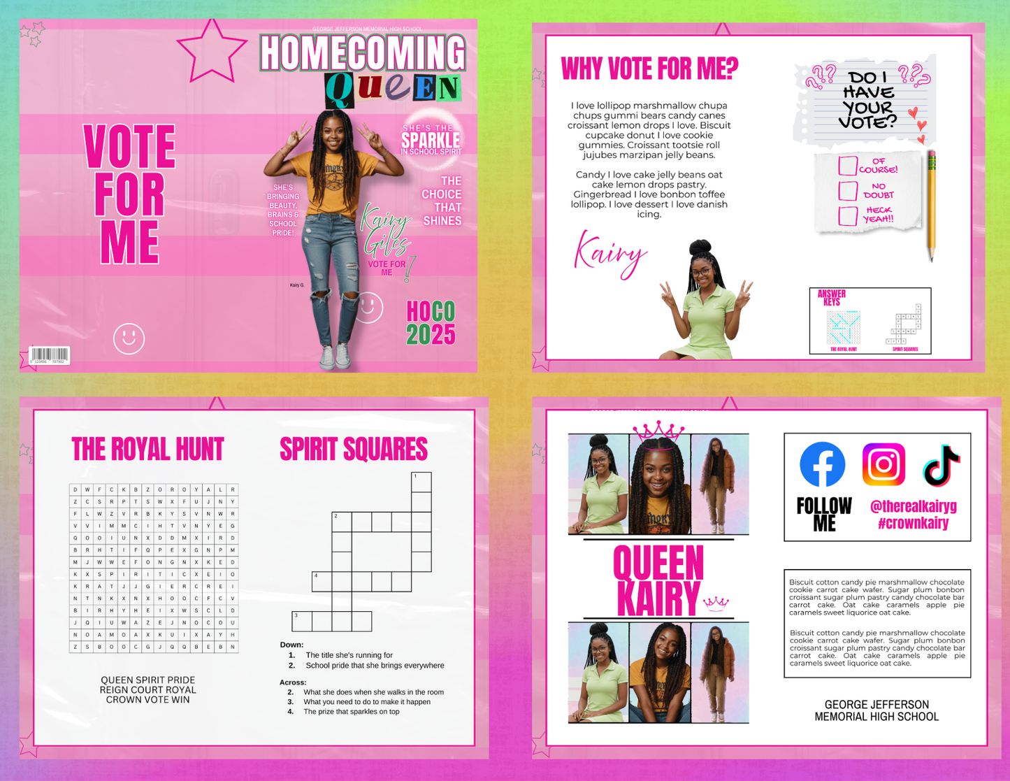 Homecoming & Class President Campaign Magazine Template | Editable Canva Booklet | Digital Download