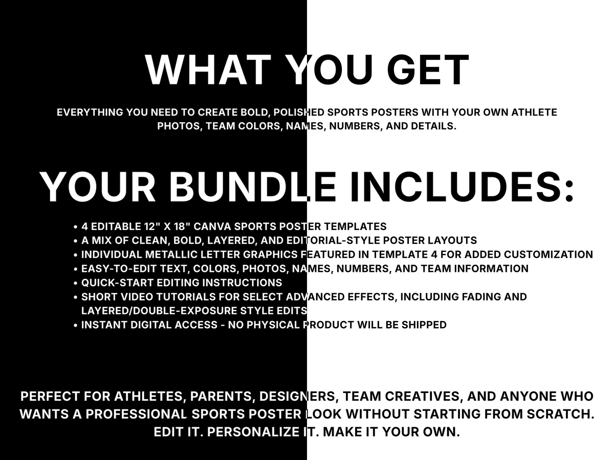 Football Poster Canva Template Bundle | 4 Editable Designs + Website-Exclusive AI Prompt