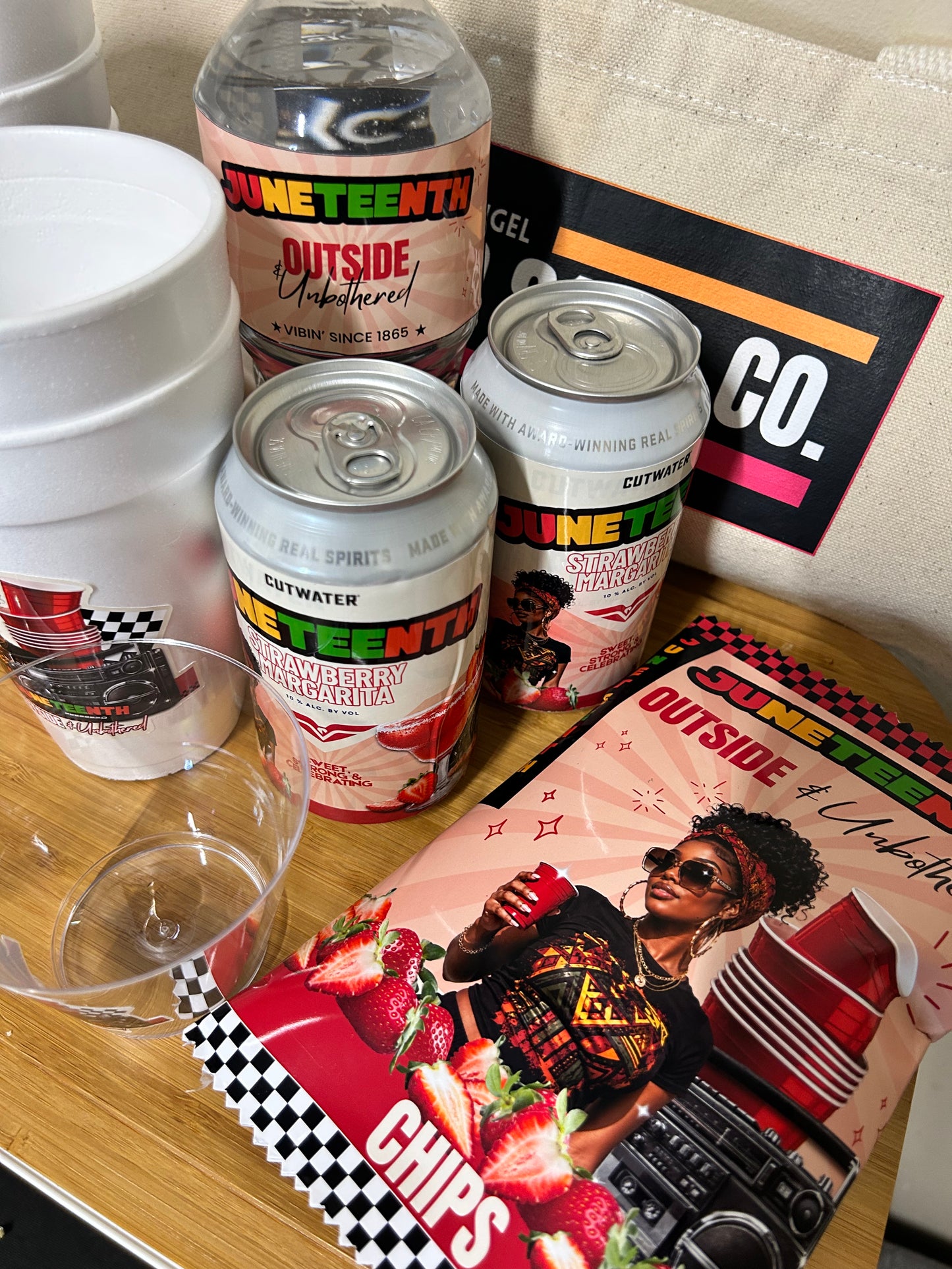 Juneteenth Party Collection Bundle | Editable Canva Templates | Cutwater Wrap, Chip Bag, Cup Sticker & Water Bottle Label