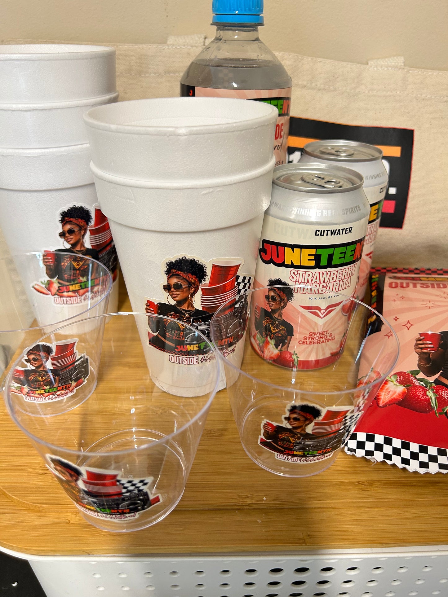 Juneteenth Party Collection Bundle | Editable Canva Templates | Cutwater Wrap, Chip Bag, Cup Sticker & Water Bottle Label